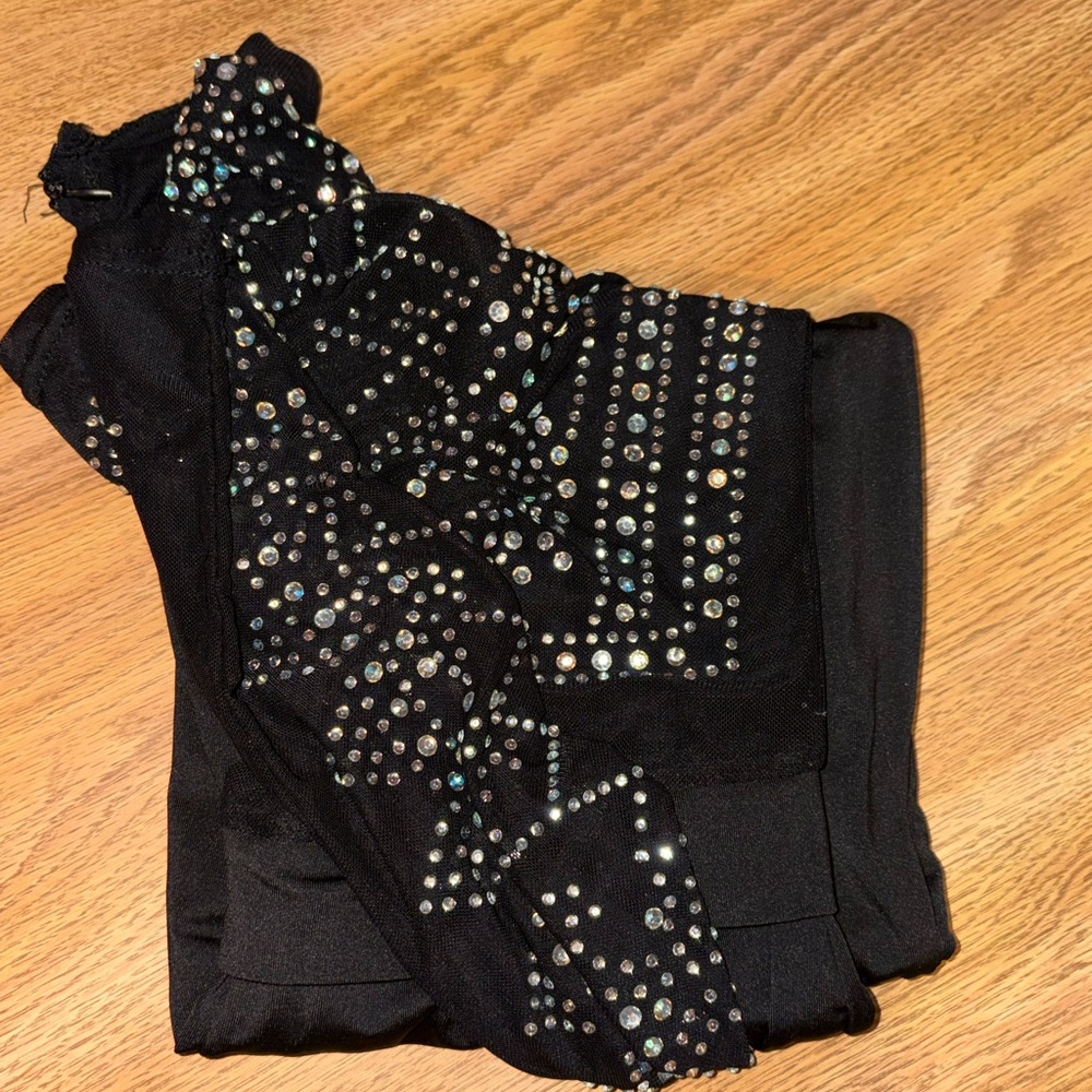 Black Jumpsuit with Rhinestone Detailing